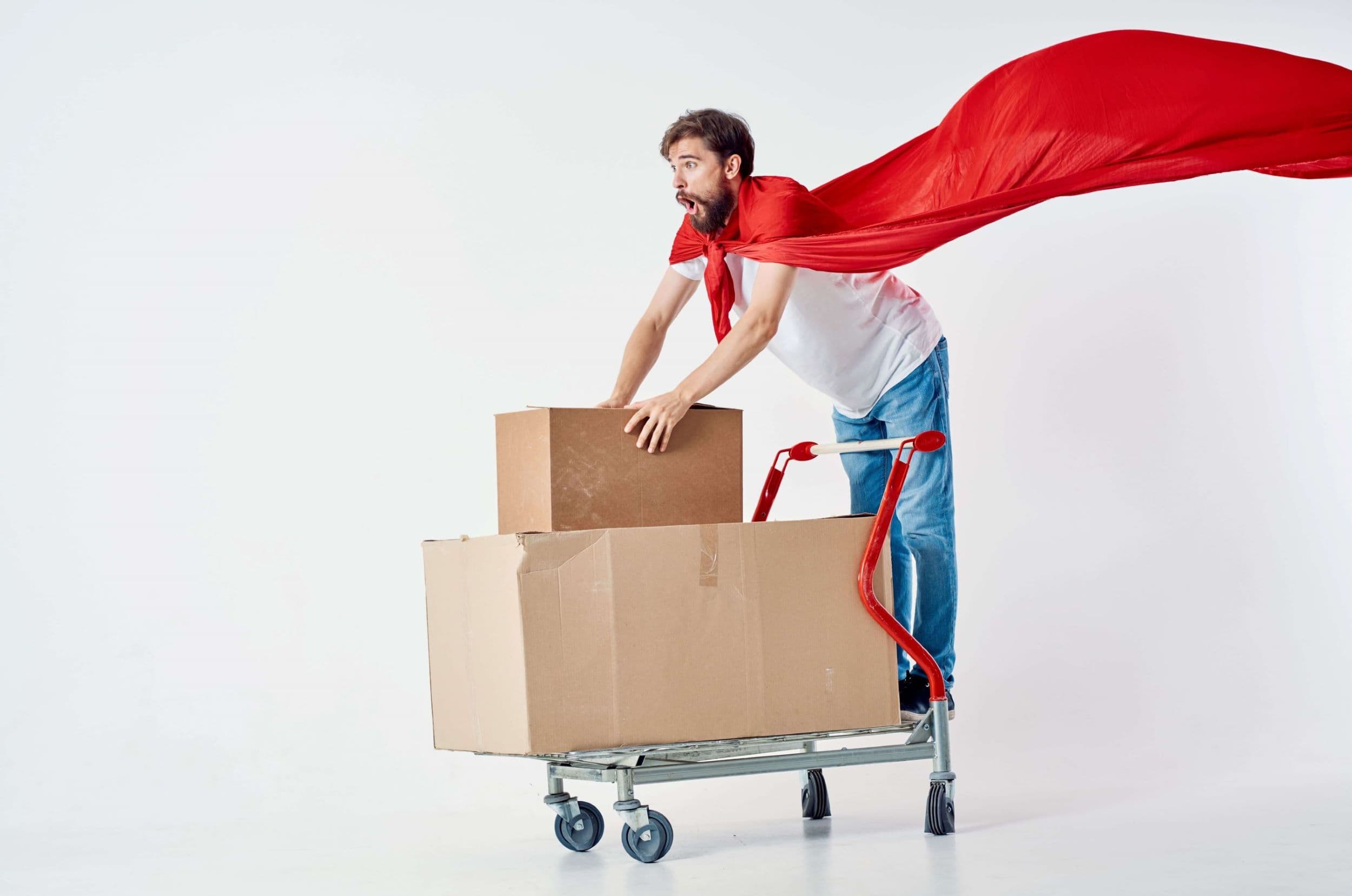 Mover confidently handling delivery